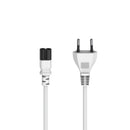 Hama Netsnoer Met Euro-stekker 2-pins Stekker Dubbele Groef/C7 1,5 M Wit