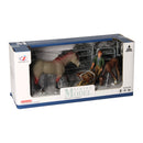 Speelset Paarden met Verzorger - Grijs Bruin