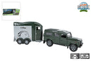 Kids Globe Land Rover with Cheval Liberte Horse Trailer - 28cm