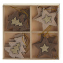 Houten Hangdecoratie Set, 8st.