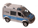 Duitse politiewagen diecast pull-back 8 cm zilver