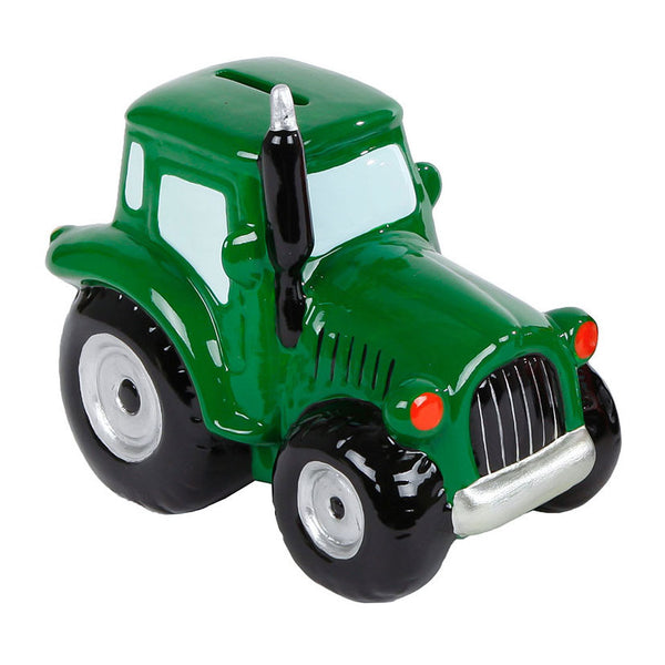 Kids Globe Spaarpot Aardewerk Tractor  Rood