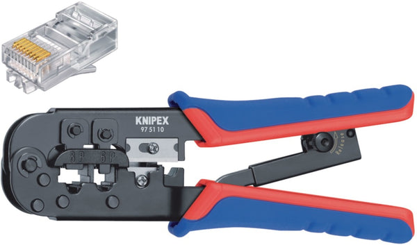 Knipex 97 51 10 SB Crimp Lever Pliers For Western Plugs Western Connector Rj11/12 (6-pin) 9.65 Mm;