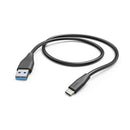 Hama Oplaad-/gegevenskabel USB Type-C - USB-3.1-A-stekker 1,5 M Zwart