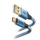 Hama Oplaad-/gegevenskabel Reflective Micro-USB 1,5 M Blauw