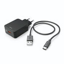Hama Oplaadset USB Type-C QC 3.0 3 A Zwart