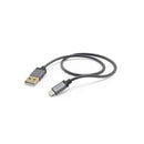 Hama Oplaadkabel Metal USB-A - Lightning 1,5 M Metalen Mantel Antraciet