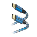 Hama Oplaadkabel Reflective USB-C - USB-C 1,5 M Nylon Blauw