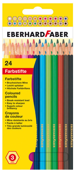 Eberhard Faber EF-514824 Kleurpotlood Kid 17,5cm Etui à 24 Stuks Assorti Kleuren
