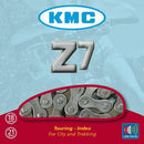 Ketting 7 speed KMC Z7  1/2 x 3/32" - zilverbruin