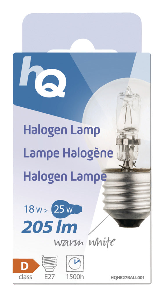 Hq Hqhe27 ball001 Halogeenlamp Kogel E27 18 W 205 Lm 2 800 K