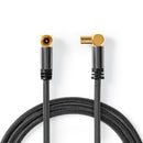 Nedis CSTB40015WT50 Coaxkabel 100 Db Iec (coax) Male - Iec (coax) Female Gun Metal Grey Gevlochten