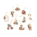10 houten kerst hangers Little D.125001