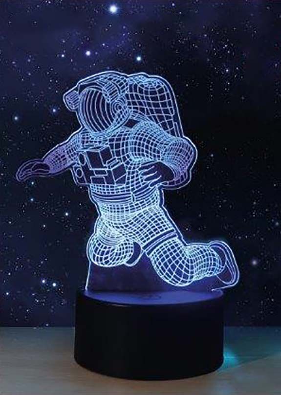 3D Illusie Lamp - LED - 7 verschillende kleuren - 17cm - Astronaut