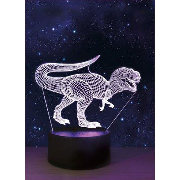 3D Illusie Lamp - LED - 7 verschillende kleuren - 12cm - Spinosaurus