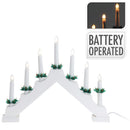 LED Kaarsenbrug met 7 LEDs Wit/Hout