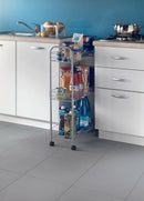 Metaltex Slim de Luxe Opbergkar met 3 Mandjes Metallic
