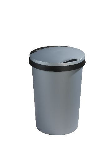 Sunware Twinga afvalbak 45 liter klep metaal/zwart