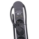 EXIN Tafelcontactdoos 4-voudig Aluminium En Usb 2100ma En 1.5m