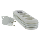 EXIN Tafelcontactdoos 3-v Randaarde Schakelaar Ak En 2.0m(3x1) Wit