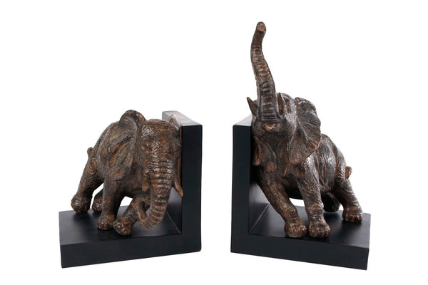 Boekensteun Elephant bruin s2 polystone 31x20,5x25cm