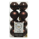 Decoris Onbreekbare Kerstballen Bruin Mat + Glanzend 4 cm 16 Stuks
