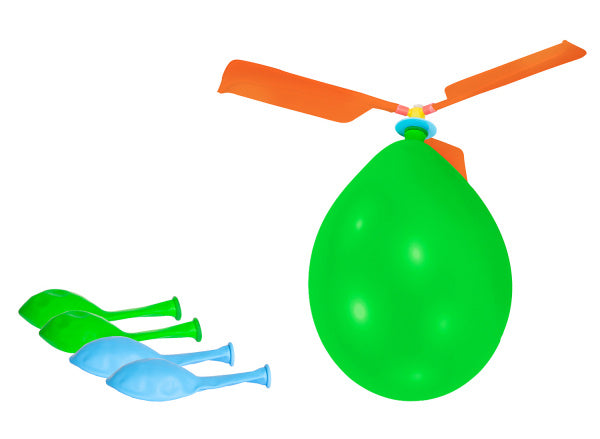 ballonhelikopter junior latex blauw/groen/oranje 6-delig