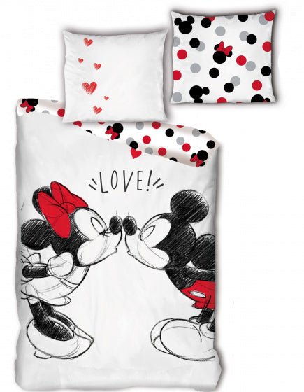 dekbedovertrek Mickey & Minnie 140 x 200 cm Co/textiel