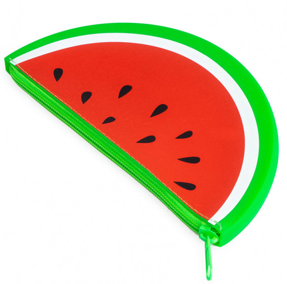 etui Watermeloen 19,5 x 10 cm siliconen rood/groen