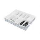 opbergtas schoenen Vicky 76 x 60 x 15 cm blauw/wit