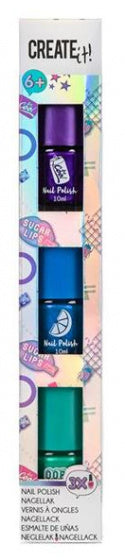 nagellakset Poptastic meisjes 30 ml paars 3-delig