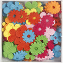 decoratieset Bloemen 45 mm vilt 135 stuks