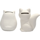 dierenspaarpot uil en vos 9 cm wit 2 stuks