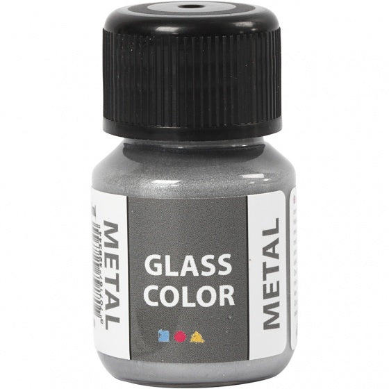 Glass Color Metal Verf - Zilver, 30ml