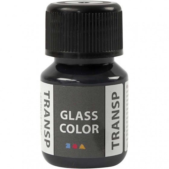 Glass Color Transparante Verf - Zwart, 30ml