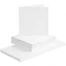 kaarten en enveloppen 15 x 15 cm 50 sets wit