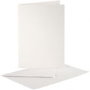 kaarten met enveloppen 10,5 x 15 cm 10 sets parelmoer crème