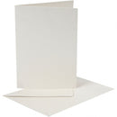 kaarten met enveloppen 10,5 x 15 cm 10 sets parelmoer crème