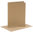 kaarten met enveloppen 10,5 x 15 cm 6 stuks bruin