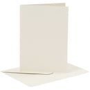 kaarten met enveloppen 10,5 x 15 cm 6 stuks crème