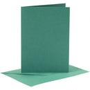 kaarten met enveloppen 10,5 x 15 cm 6 stuks donkergroen
