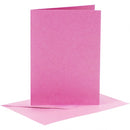 kaarten met enveloppen 10,5 x 15 cm 6 stuks roze