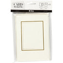 Passepartout kaarten met envelop 15 cm wit/goud