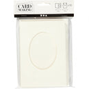 Passepartout kaarten ovaal met envelop 15 cm wit