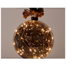 Glazen bal met 30 LED's - 15cm - jute touw 100cm
