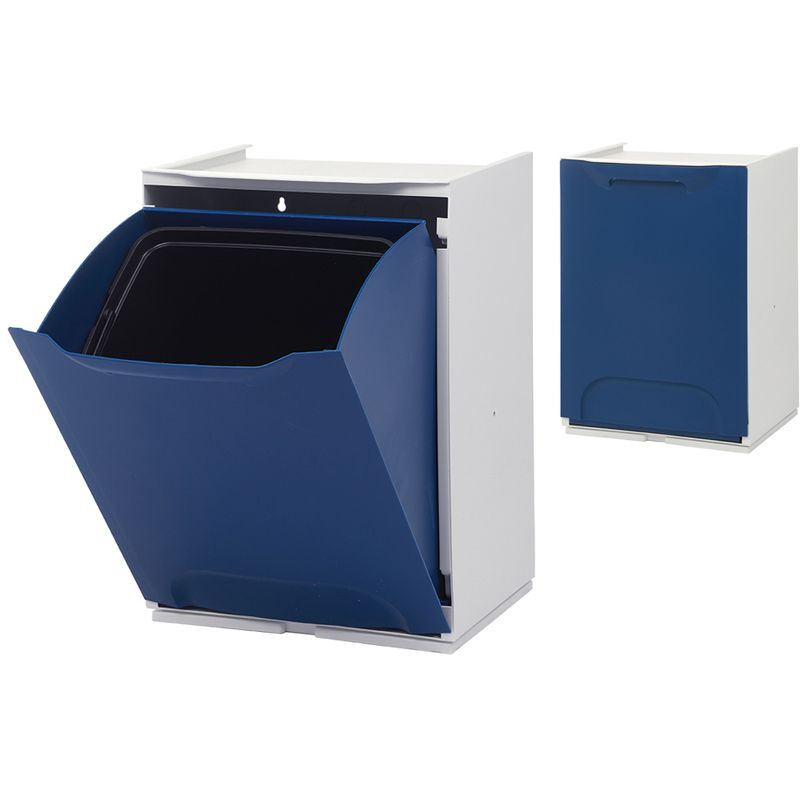Duett - Afvalbak voor Recycling - Vrijstaand - Stapelbaar - Wandmontage - Blauw