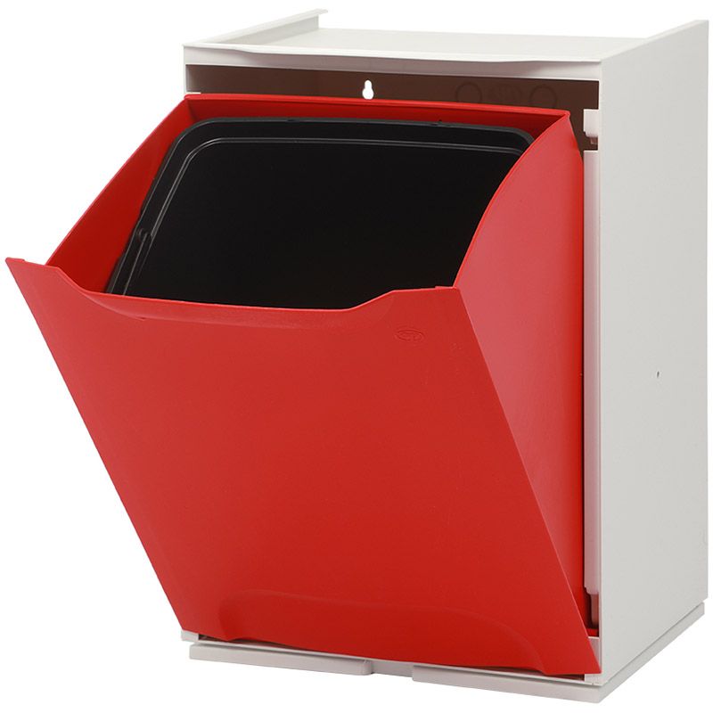 Duett - Afvalbak voor Recycling - Vrijstaand - Stapelbaar - Wandmontage - Rood