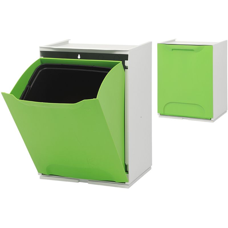 Duett - Afvalbak voor Recycling - Vrijstaand - Stapelbaar - Wandmontage - Groen