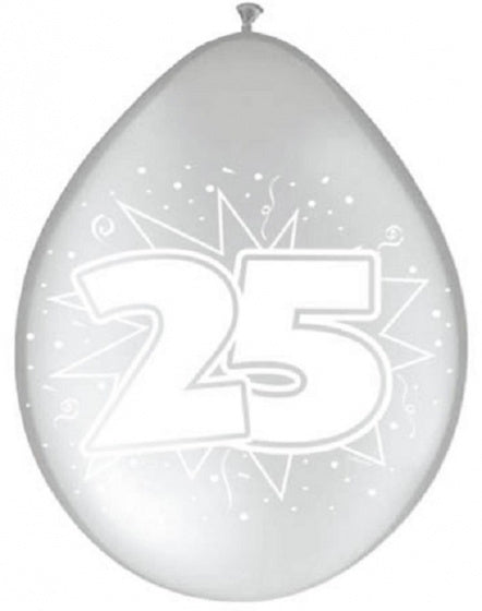 Ballonnen 25 jaar Zilver, 8st.