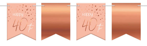 vlaggenlijn Elegant Lush Blush 40 jaar roze 6 meter